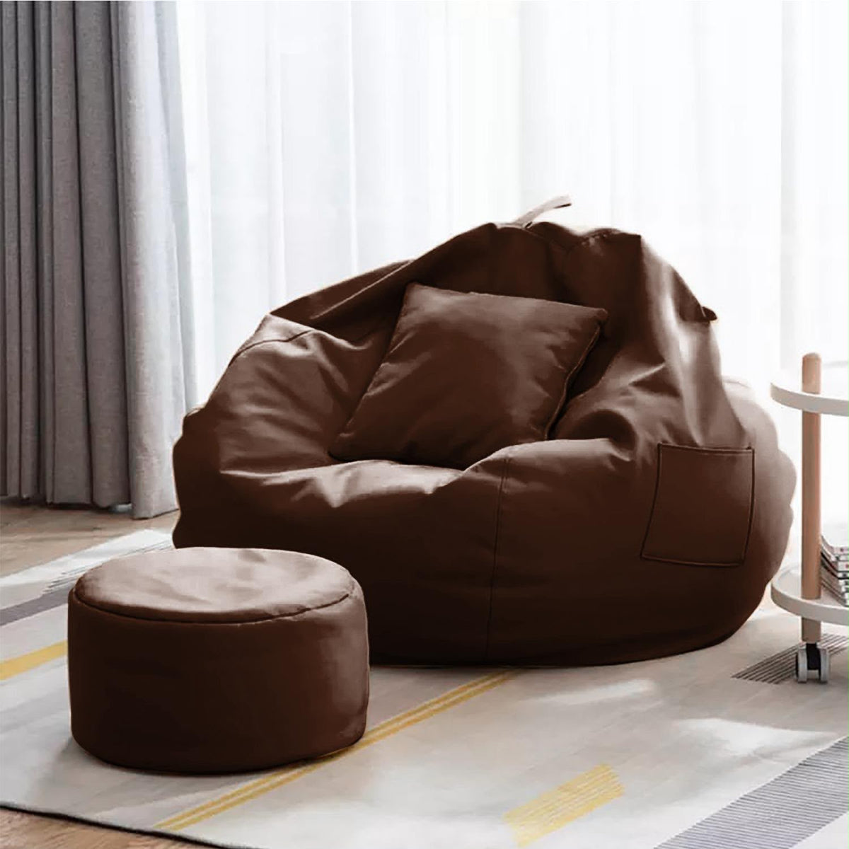 Bean Bag Chair with Footrest & Pillow – Kuwait
