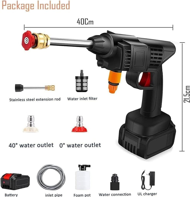 Cordless Portable Pressure Washer Gun with 2 Batteries - 452PSI 1000mAh | مسدس غسيل لاسلكي TOBI مع بطاريتين