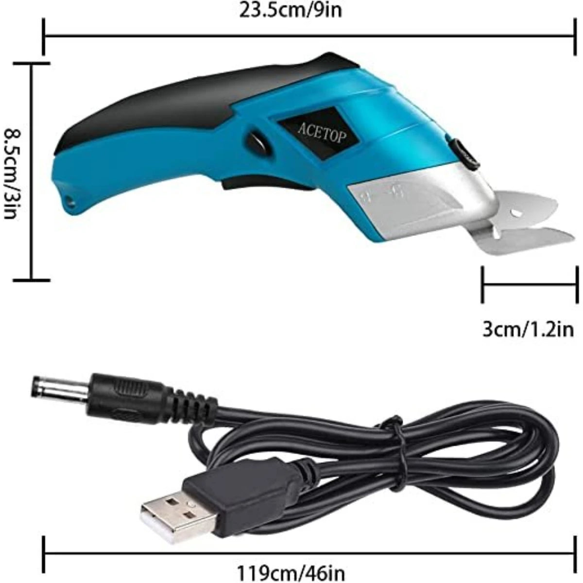 Cordless Electric Scissors, Rechargeable Fabric & Multi-Material Cutter
